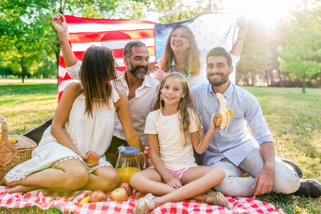 Family Celebrating Independance Day