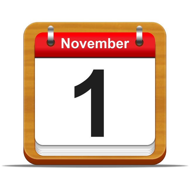 November 1 Calendar Day
