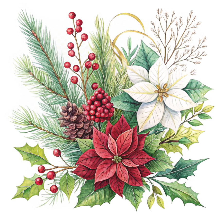 Poinsettias Illustration
