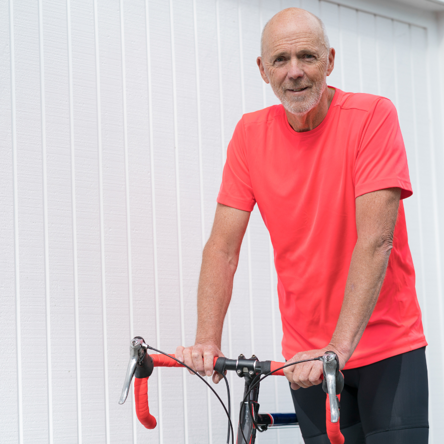 Senior with bike