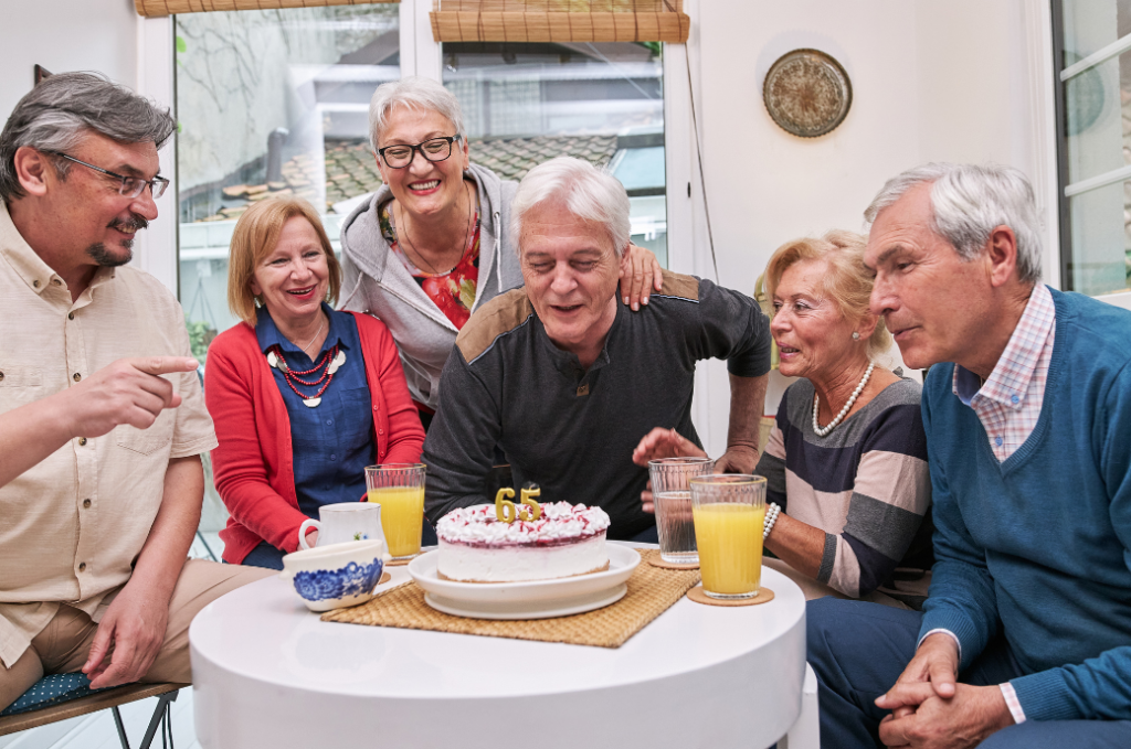 Seniors celebrating 65th birthday